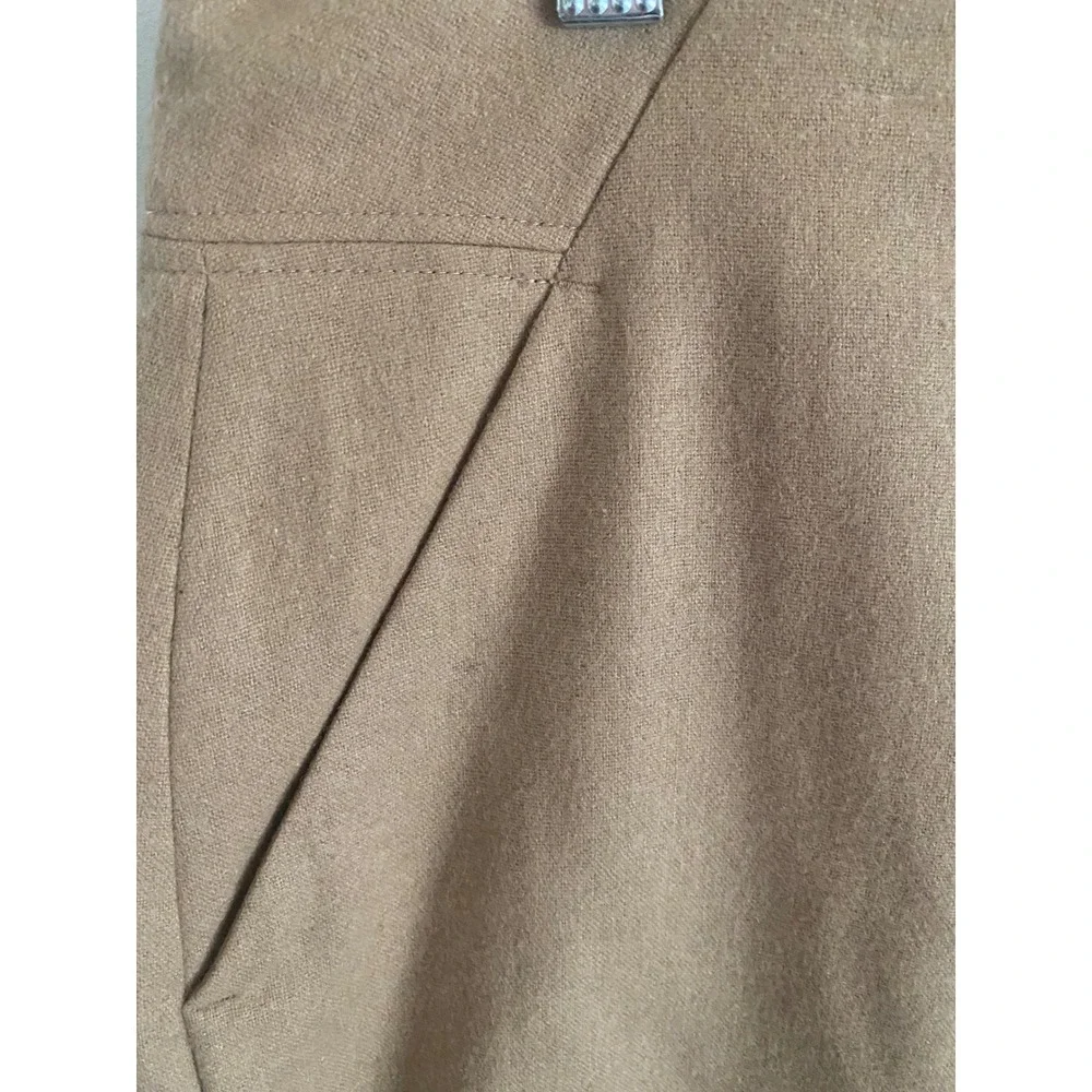 LOFT Womens Camel Tan Wool Blend Mini Skirt‎ Size 6 Career Academic Solid Pocket